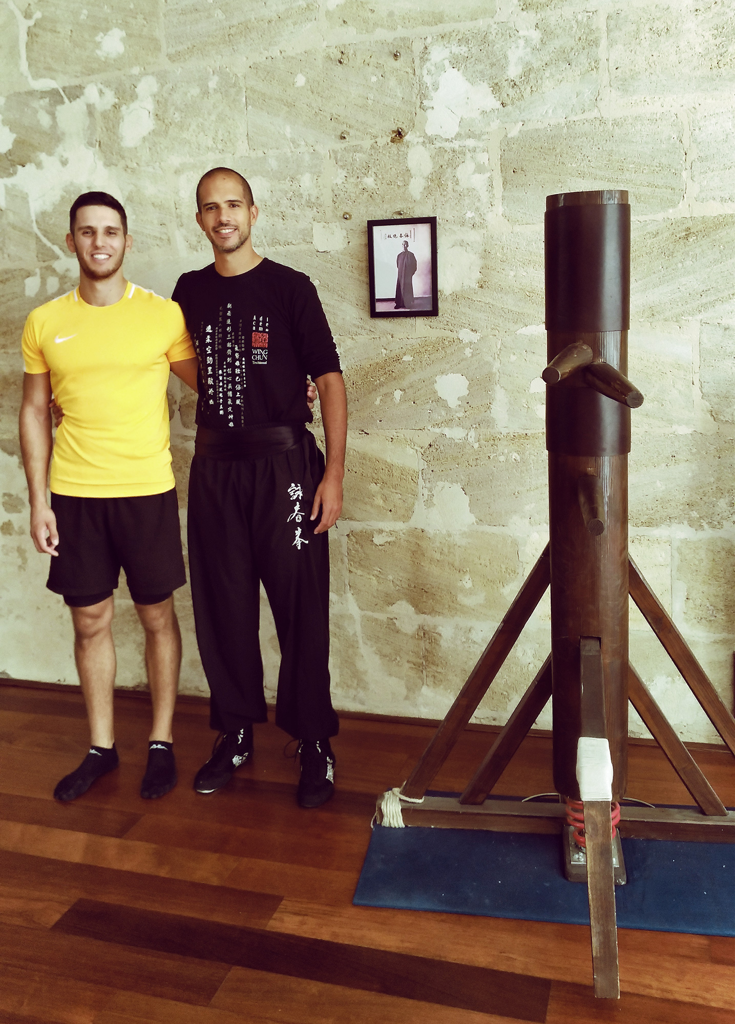 Edwin et Josse Delaune pendant un entraînement de Wing Chun