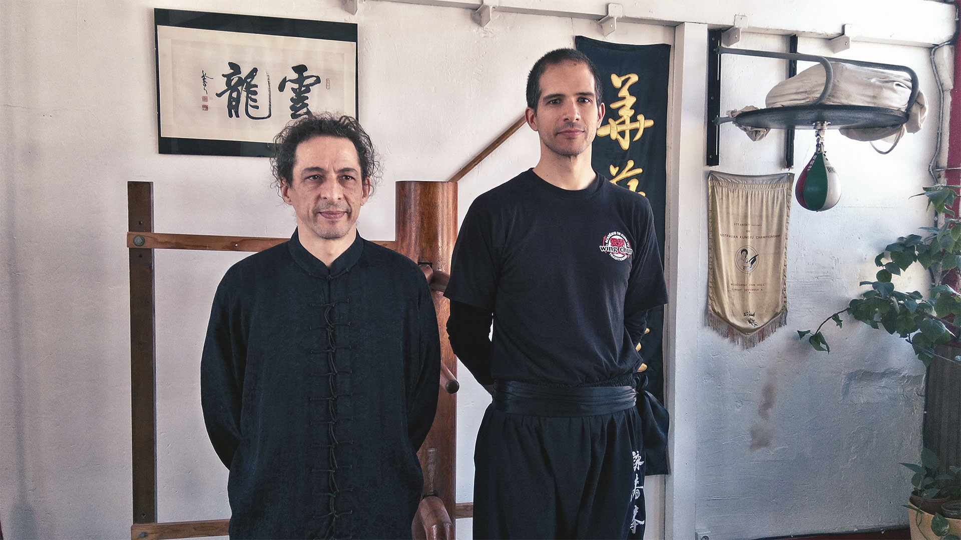 Sifu Didier Beddar aux côtés de Josse Delaune, fondateur de l'école WCTB de Bordeaux